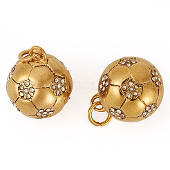 2Pcs 304 Stainless Steel Micro Pave Cubic Zirconia Pendants&nbsp;STAS-TA0003-08