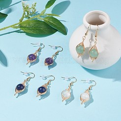 Natural Stone Braided Dangle Earring&nbsp;EJEW-JE04845