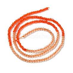 2 Colors Transparent Glass Beads Strands&nbsp;GLAA-G093-01F