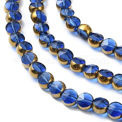 Half Plated Electroplate Transparent Glass Beads Strands&nbsp;EGLA-E060-02A-HP08