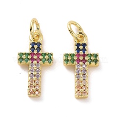 Brass Micro Pave Cubic Zirconia Pendants&nbsp;KK-E068-VF124