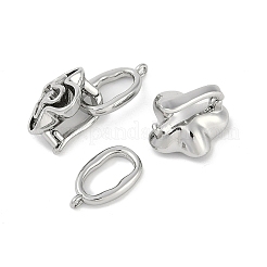 Brass Micro Pave Clear Cubic Zirconia Fold Over Clasps&nbsp;KK-U043-18P