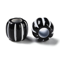 Spray Printed Opaque Acrylic European Beads&nbsp;SACR-P031-02B-01