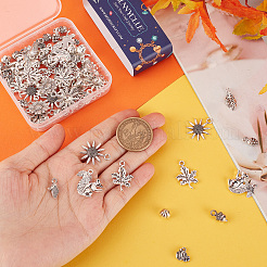 80Pcs 10 Style Tibetan Style Alloy Pendants&nbsp;TIBEP-SC0002-33