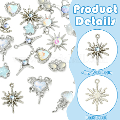 20Pcs 10 Styles Alloy Resin Pendants&nbsp;FIND-YW0012-76