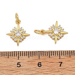 Brass Micro Pave Clear Cubic Zirconia Charms&nbsp;KK-F941-40A-G