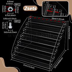 2Pcs 7-Tier Acrylic Display Risers for Jewelry&nbsp;ODIS-UN0001-24B