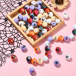 50Pcs Halloween Theme Plating Acrylic Beads&nbsp;OACR-CJ0002-21