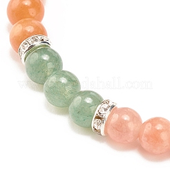 Natural Red Aventurine & Gemstone Round Beaded Bracelet for Women&nbsp;BJEW-JB08336-04