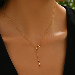 Stylish 201 Stainless Steel Infinity Cross Pendant Necklaces for Women's Daily Wear and Parties&nbsp;YZ7954