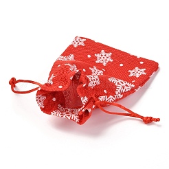 Christmas Themed Burlap Packing Pouches&nbsp;ABAG-L007-01A-03