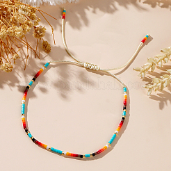 Glass Seed Heishi Braided Bead Bracelet for Women&nbsp;KM8576