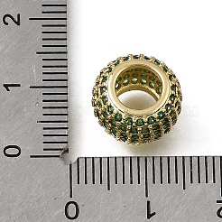 Brass Micro Pave Cubic Zirconia European Large Hole Beads&nbsp;KK-C262-17G-03