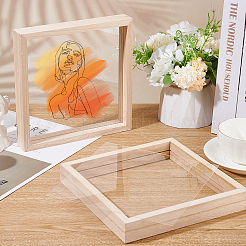 Wooden Picture Frame with Transparent Acrylic Blank Sheet&nbsp;AJEW-WH0528-27