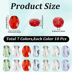 70Pcs 7 Colors Glass Imitation Austrian Crystal Beads&nbsp;GLAA-SC0003-24