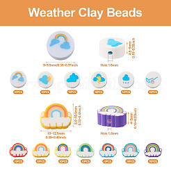 130Pcs 13 Style Weather Theme Handmade Polymer Clay Beads&nbsp;CLAY-TA0001-19