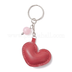 Imitation Leather Heart & Round Acrylic Keychains&nbsp;KEYC-JKC01354