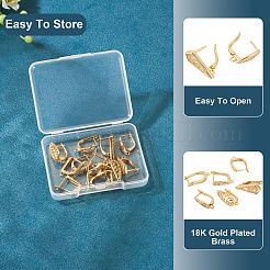 6 Styles Brass Micro Pave Clear Cubic Zirconia Hoop Earring Findings&nbsp;KK-TA0002-87