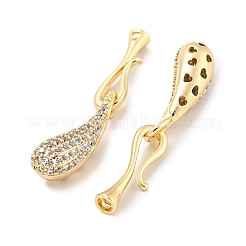 Brass Micro Pave Clear Cubic Zirconia S-Hook Clasps&nbsp;KK-L211-008G