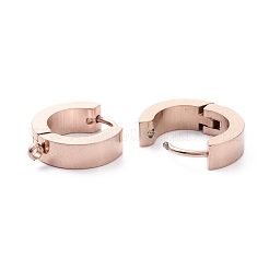 Ion Plating(IP) 304 Stainless Steel Huggie Hoop Earrings Findings&nbsp;STAS-I167-01B-RG