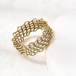 5Pcs 304 Stainless Steel Open Cuff Rings for Women&nbsp;RJEW-K313-02G