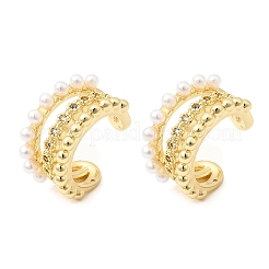 Brass Micro Pave Clear Cubic Zirconia Cuff Earrings&nbsp;EJEW-C186-01B-G