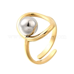 304 Stainless Steel Cuff Open Rings for Women&nbsp;RJEW-V014-02GP