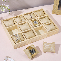 12 Grids Wood Watch Display Trays with Pillows&nbsp;BDIS-WH0008-18