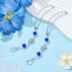 2Pcs Alloy Flower Pendant Decorations&nbsp;HJEW-ME0001-07B