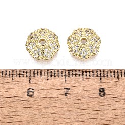 Brass Micro Pave Clear Cubic Zirconia Bead Caps&nbsp;KK-Q071-17G-02