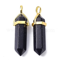 Synthetic Blue Goldstone Pointed Pendants&nbsp;G-G025-01G-25