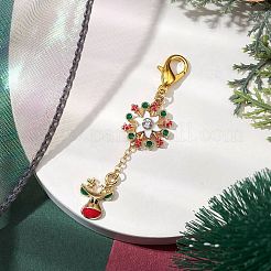 Christmas Theme Deer Snowflake Alloy Enamel Pendant Decorations&nbsp;HJEW-JM02133