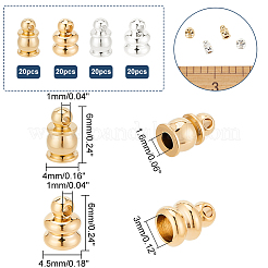 80Pcs 4 Style Brass Cord Ends&nbsp;KK-AR0002-53