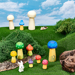 2 Bags Unfinished Wood Mushroom Ornaments&nbsp;DJEW-PB0001-01