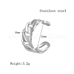 Non-Tarnish 304 Stainless Steel Curb Chain Style Cuff Rings&nbsp;OO8313-2