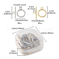 10 Sets 2 Styles 304 Stainless Steel Toggle Clasps&nbsp;STAS-YW0001-64