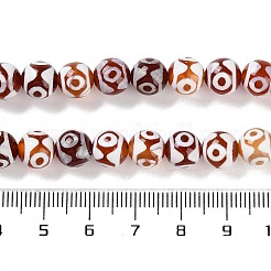 Natural Tibetan 3-Eye dZi Agate Beads Strands&nbsp;G-B084-A09-02