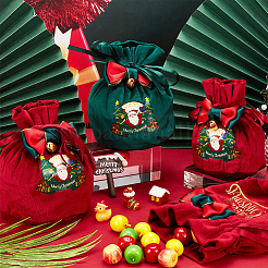 4Pcs 4 Styles Christmas Velvet Candy Apple Bags&nbsp;TP-CP0001-05A