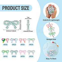 40Pcs 8 Colors Printed Opaque Acrylic Beads&nbsp;MACR-TA0002-65
