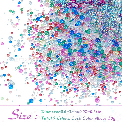 180G 9 Colors Bubble Beads&nbsp;GLAA-SC0002-38