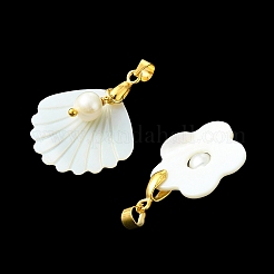 Natural Freshwater Shell & Pearl Pendants&nbsp;PALLOY-JF05904