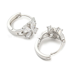Brass with Cubic Zirconia Hoop Earrings&nbsp;EJEW-G363-11P