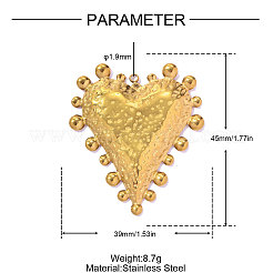 Hammered 304 Stainless Steel Pendants&nbsp;STAS-OY016-31G