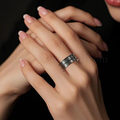 16Pcs 8 Styles 201 Stainless Steel Grooved Finger Ring Settings&nbsp;RJEW-SC0001-27