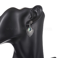 Paua Shell Dangle Stud Earrings&nbsp;EJEW-JE06963-02