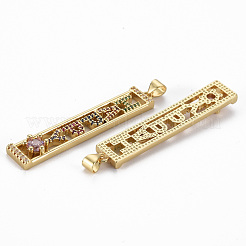 Brass Micro Pave Cubic Zirconia Pendants&nbsp;ZIRC-Q200-030-NF
