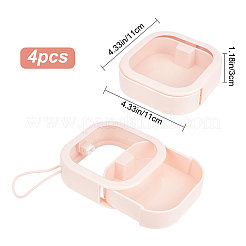 4Pcs 2 Colors Square ABS+TPE Multifunction Pocket-Sized Push Button Storage Box&nbsp;CON-GF0001-11