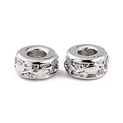 Brass Micro Pave Clear Cubic Zirconia Beads&nbsp;ZIRC-P091-02B-RS