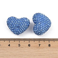 Heart Shaped Polymer Clay Rhinestone Beads&nbsp;CLAY-NH0002-02E