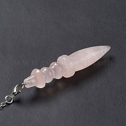 Natural Rose Quartz Pointed Dowsing Pendulums&nbsp;AJEW-B020-06P-07